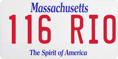 MA license plate 116RI0