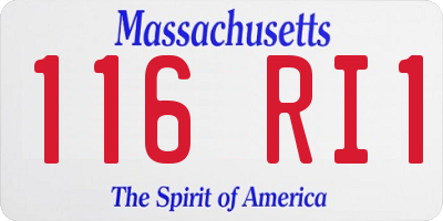MA license plate 116RI1