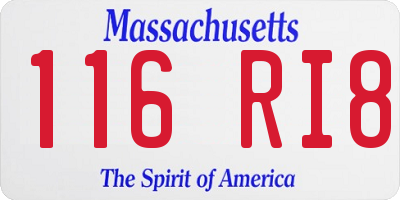 MA license plate 116RI8