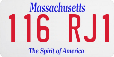 MA license plate 116RJ1