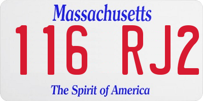 MA license plate 116RJ2