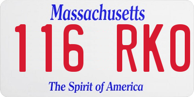 MA license plate 116RK0