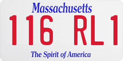MA license plate 116RL1
