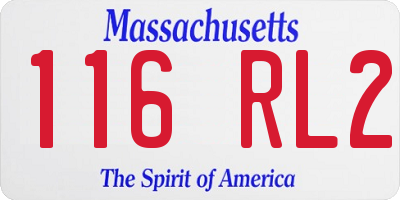 MA license plate 116RL2