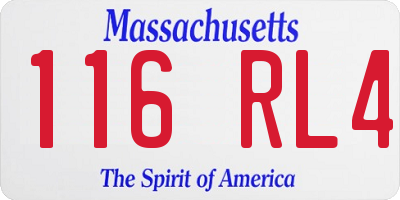 MA license plate 116RL4