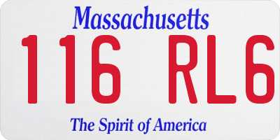 MA license plate 116RL6