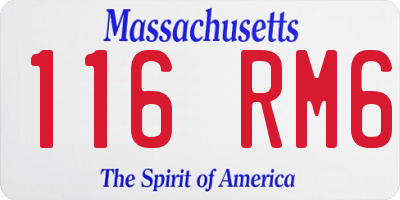 MA license plate 116RM6