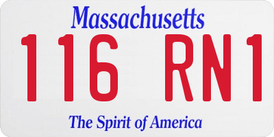 MA license plate 116RN1