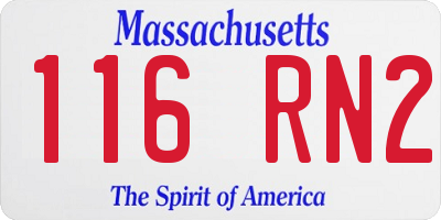MA license plate 116RN2