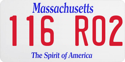 MA license plate 116RO2
