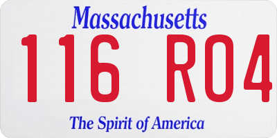 MA license plate 116RO4