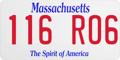 MA license plate 116RO6
