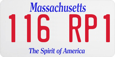 MA license plate 116RP1
