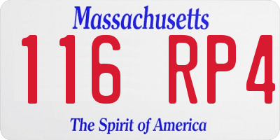 MA license plate 116RP4