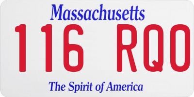 MA license plate 116RQ0