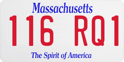 MA license plate 116RQ1