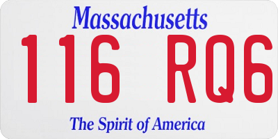 MA license plate 116RQ6