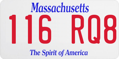 MA license plate 116RQ8