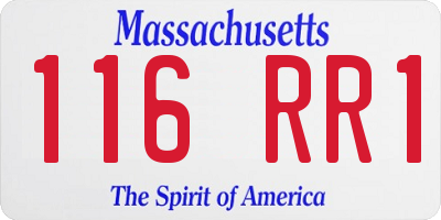 MA license plate 116RR1