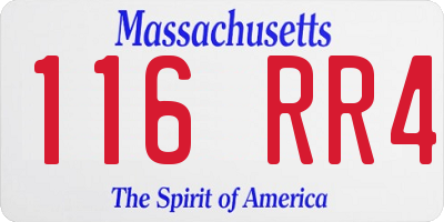 MA license plate 116RR4