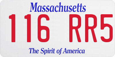 MA license plate 116RR5