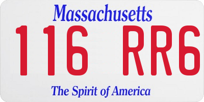 MA license plate 116RR6