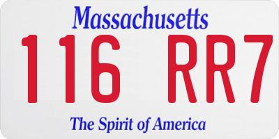 MA license plate 116RR7