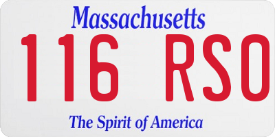 MA license plate 116RS0