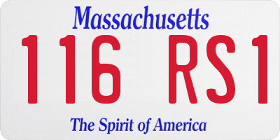 MA license plate 116RS1