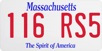 MA license plate 116RS5
