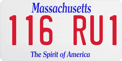 MA license plate 116RU1