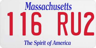 MA license plate 116RU2