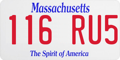 MA license plate 116RU5