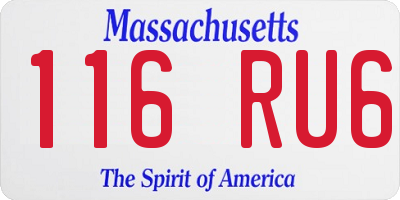MA license plate 116RU6