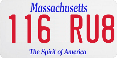 MA license plate 116RU8
