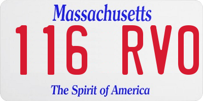 MA license plate 116RV0