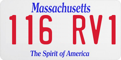 MA license plate 116RV1