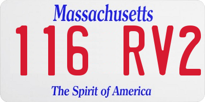 MA license plate 116RV2