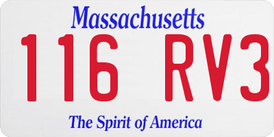MA license plate 116RV3
