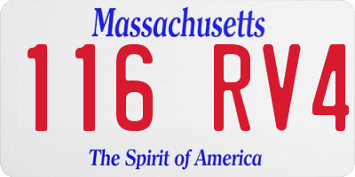 MA license plate 116RV4