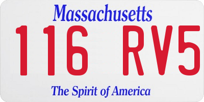MA license plate 116RV5