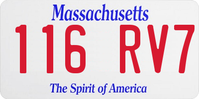 MA license plate 116RV7