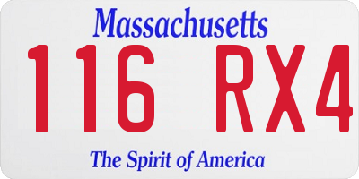 MA license plate 116RX4