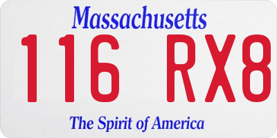 MA license plate 116RX8