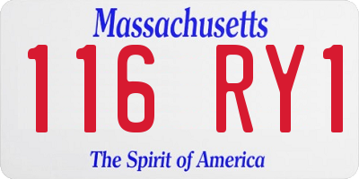 MA license plate 116RY1