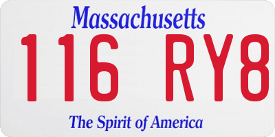 MA license plate 116RY8