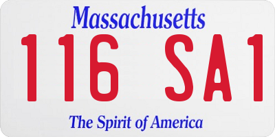 MA license plate 116SA1