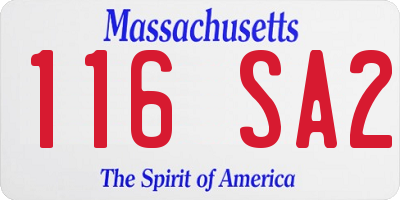 MA license plate 116SA2