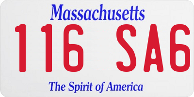 MA license plate 116SA6