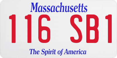MA license plate 116SB1